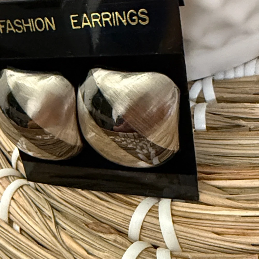 New NWT Fashion‎ Silver Tone Geometric Stud Earrings